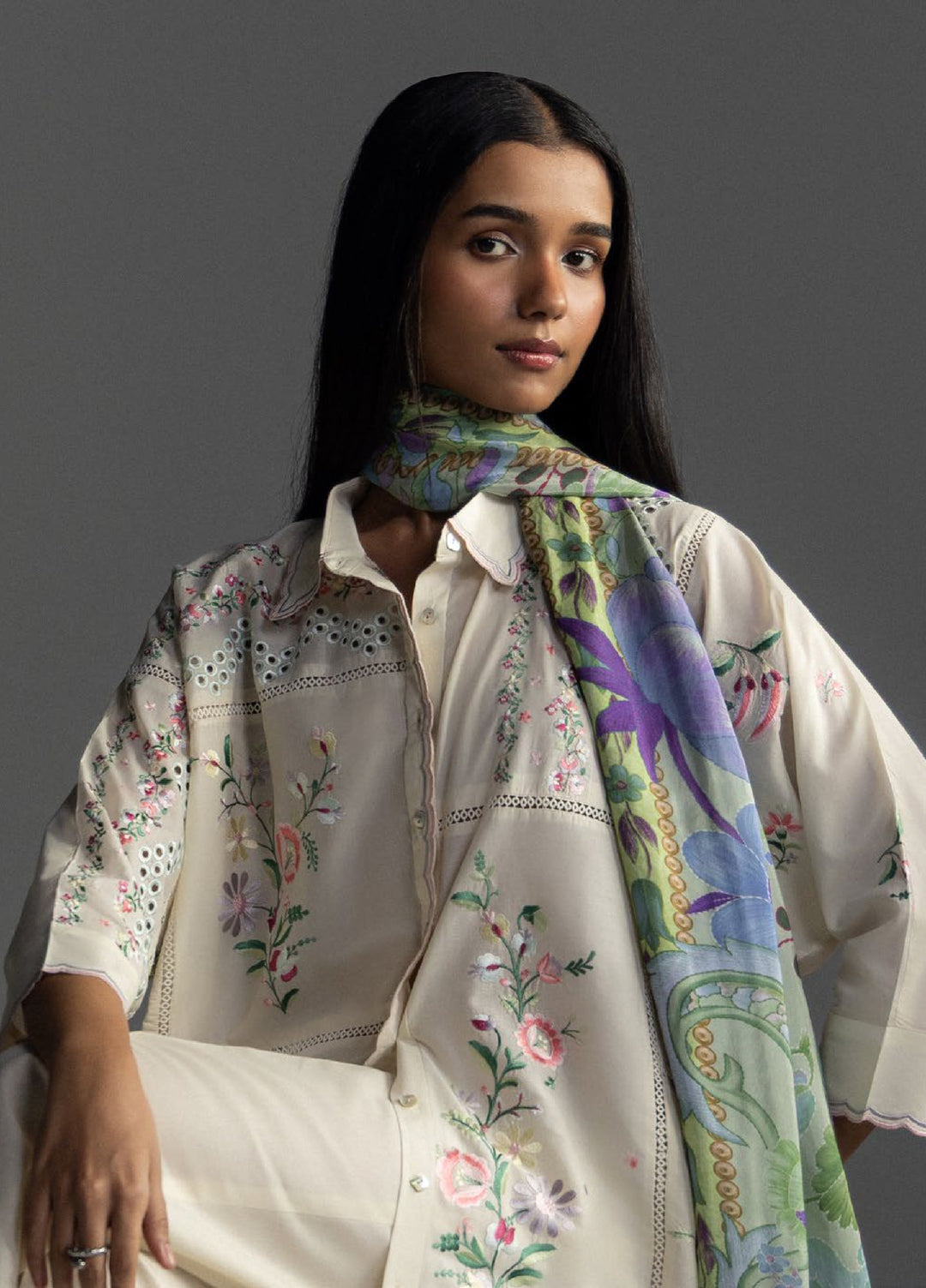 Coco by Zara Shahjahan Unstitched Embroidered Lawn 3 Piece Suit CZS26UL SEREN-5A - Summer Collection