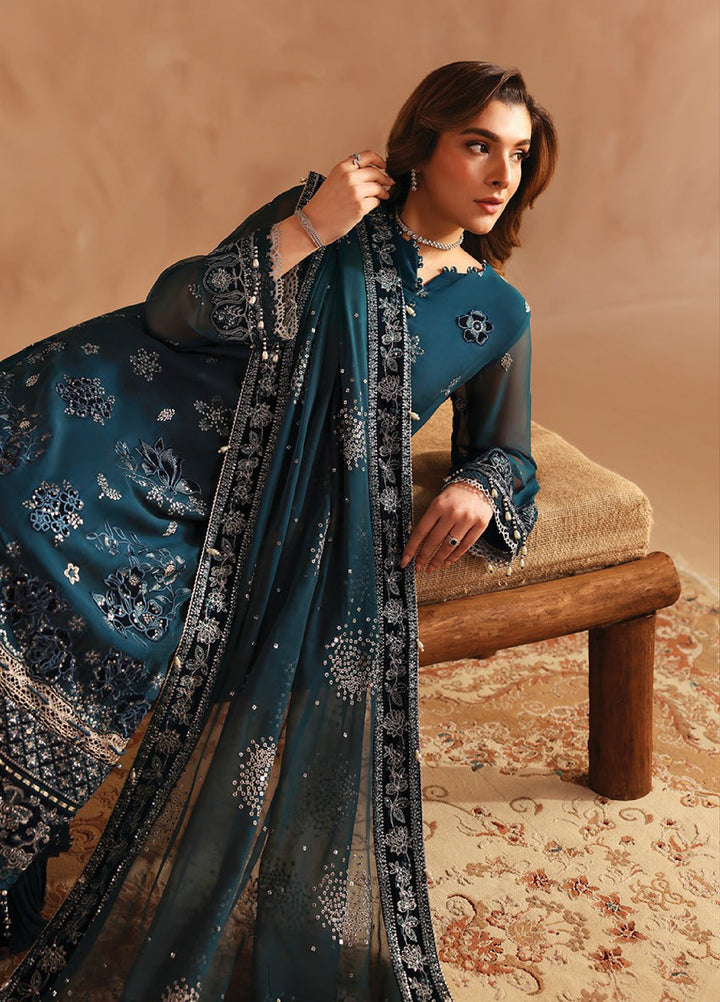 Neorah by Xenia Formals Unstitched Chiffon Embroidered 3 Piece Suit XE26UN D-2 KAIFIYA - Festive Collection