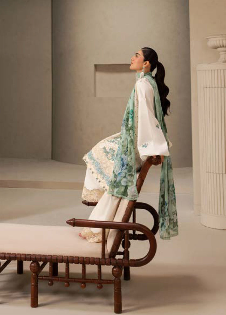 E-Craft by Elaf Unstitched Embroidered Lawn 3 Piece Suit EHC-1A Vanilla - Casual Collection