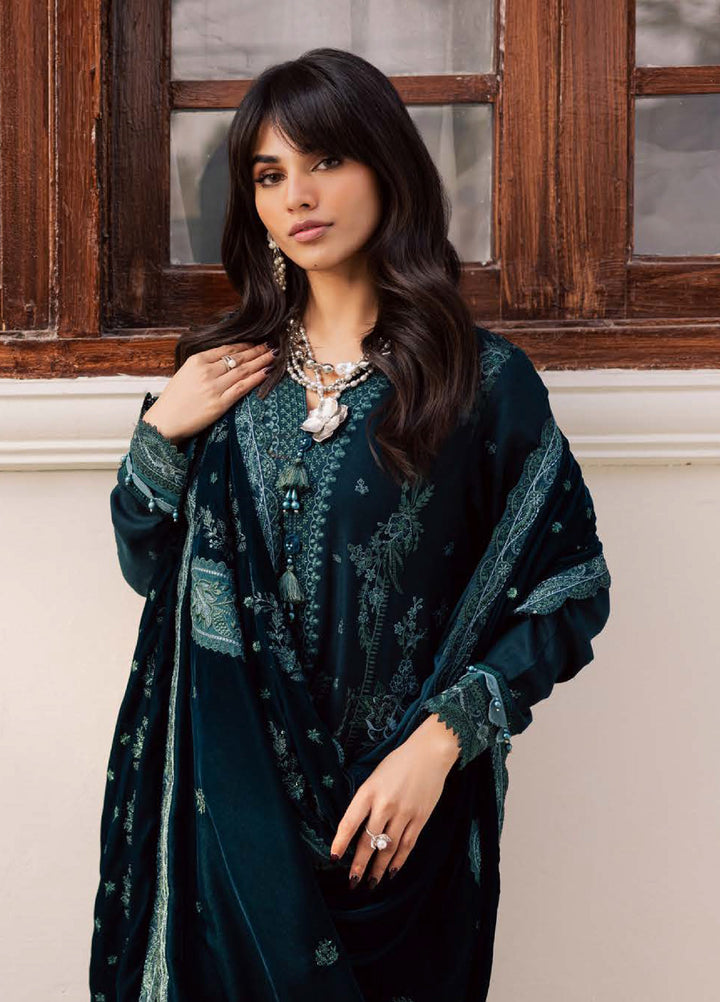 Nureh Exclusive Unstitched Luxury Leather Peach Embroidered Suits 3 Piece NU25EL NE-213 - Winter Collection