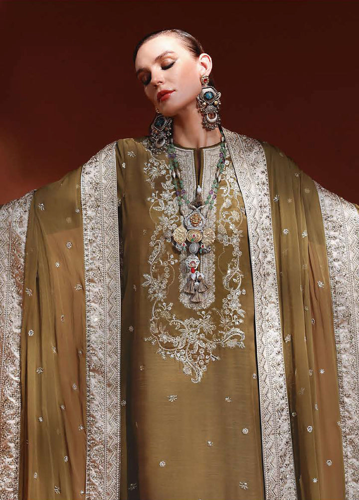 Nuvera Hemline by Mushq Unstitched Raw Silk Embroidered 3 Piece Suit MU26UNH D-3 Jadis - Festive Collection