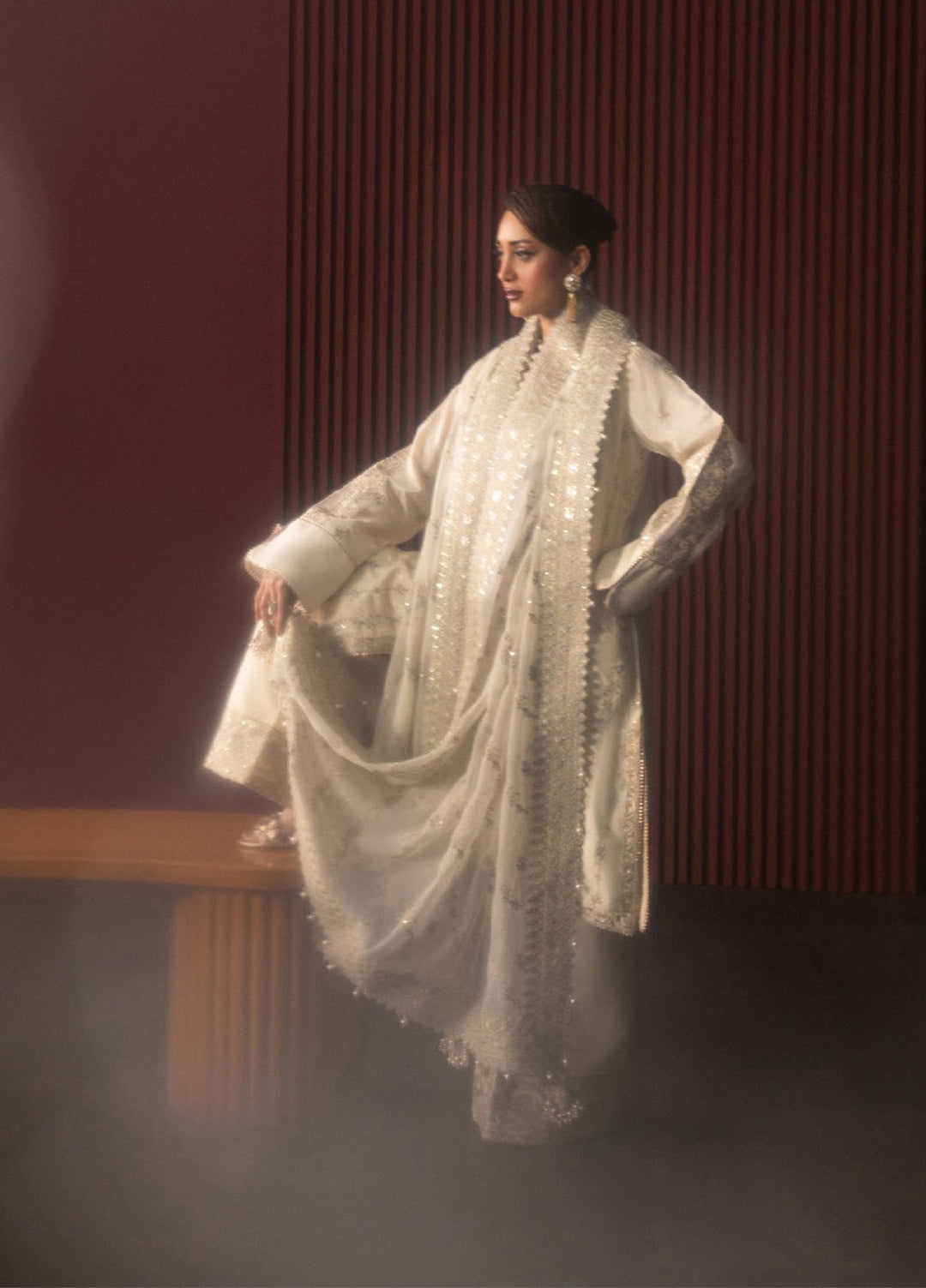 Lady by Aik Atelier Unstitched Tussar Silk Embroidered Suits 3 Piece AIK25L D-01 AIK25L - Festive Collection