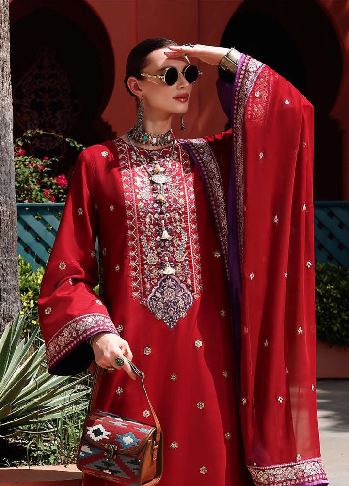 Nuvera Hemline by Mushq Unstitched Raw Silk Embroidered 3 Piece Suit MU26UNH D-9 Agatha - Festive Collection