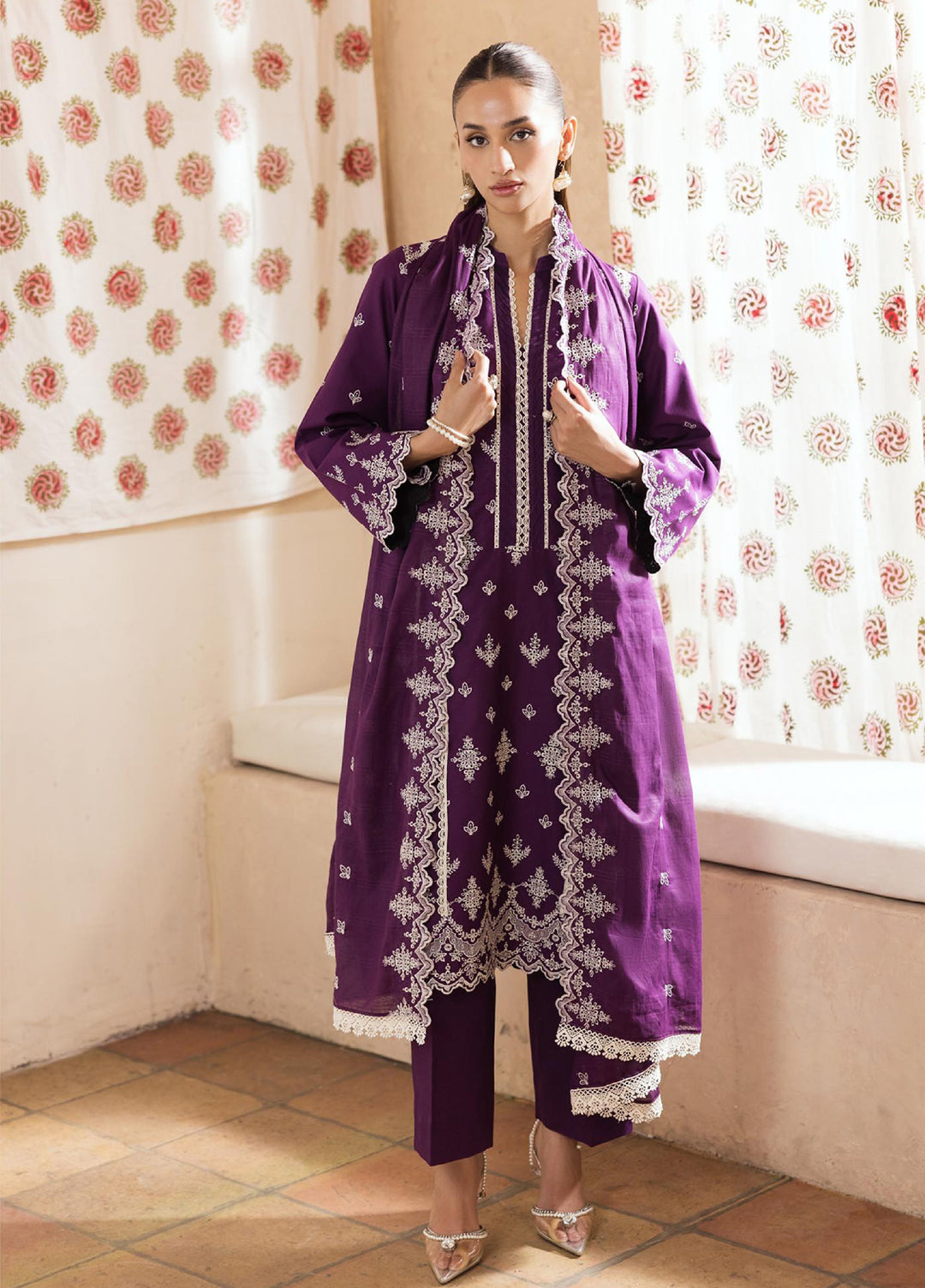 Nissa by Rajbari Unstitched Chikankari Embroidered Lawn 3 Piece Suit RB26UNCL D-4 - Summer Collection