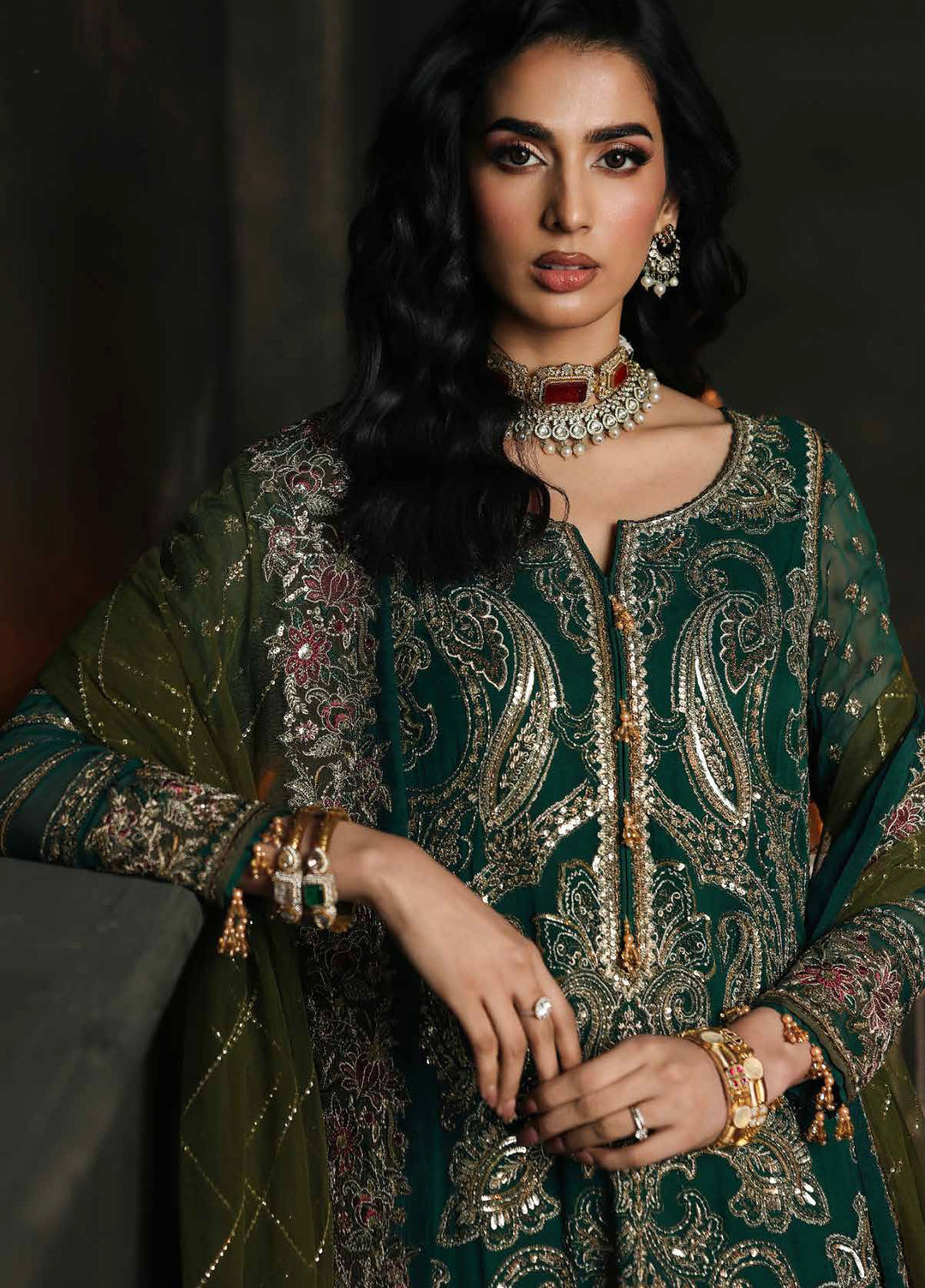 Aura by Charizma Unstitched Chiffon Embroidered Suits 3 Piece CRZ25UA CA26-04 - Festive Collection
