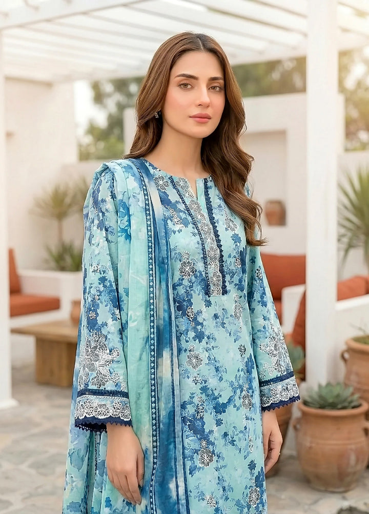 Komal by Lakhany Unstitched Embroidered Lawn 3 Piece Suit LSM26ULK LG-RL-0464 - Summer Collection