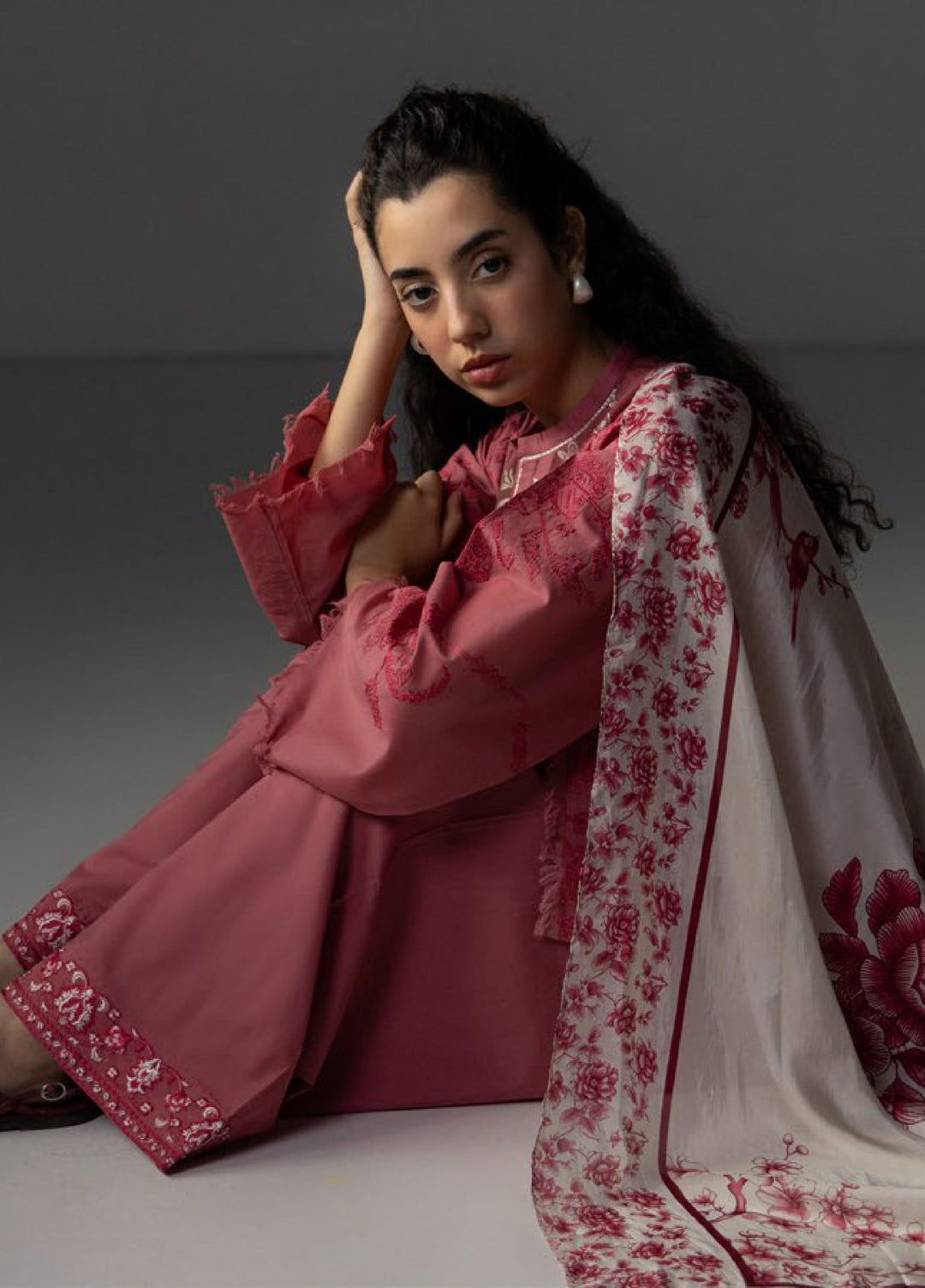 Coco by Zara Shahjahan Unstitched Embroidered Lawn 3 Piece Suit CZS26UL AVIONA-3B - Summer Collection