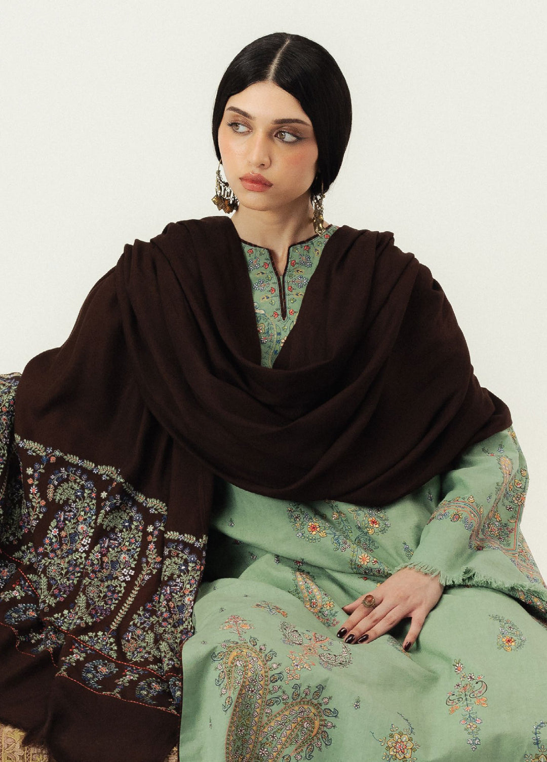 Zara Shahjahan Unstitched Winter Karandi Embroidered Suits 3 Piece CZS25WC D4-Keran - Winter Collection