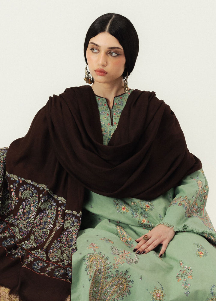 Zara Shahjahan Unstitched Winter Karandi Embroidered Suits 3 Piece CZS25WC D4-Keran - Winter Collection