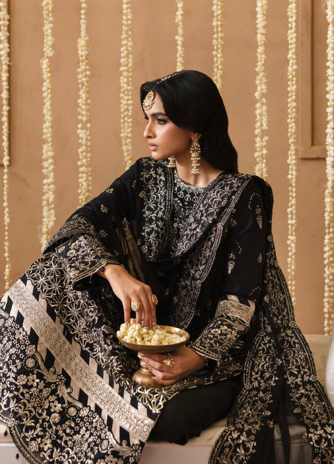 Shehrzadi by Emaan Adeel Unstitched Embroidered Chiffon 3 peice EA25SC Sahar - Formals Collection