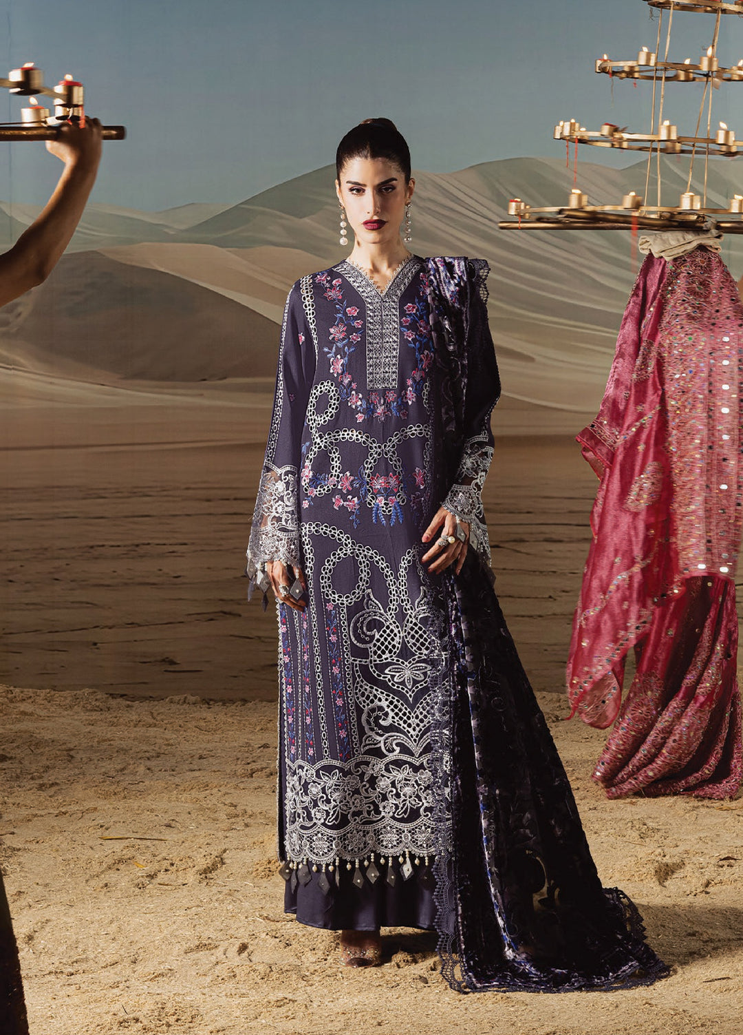 Amelia by Mahnur Unstitched Luxury Cotrai Embroidered 3 Piece Suits MN25AL AM-005 - Winter Collection