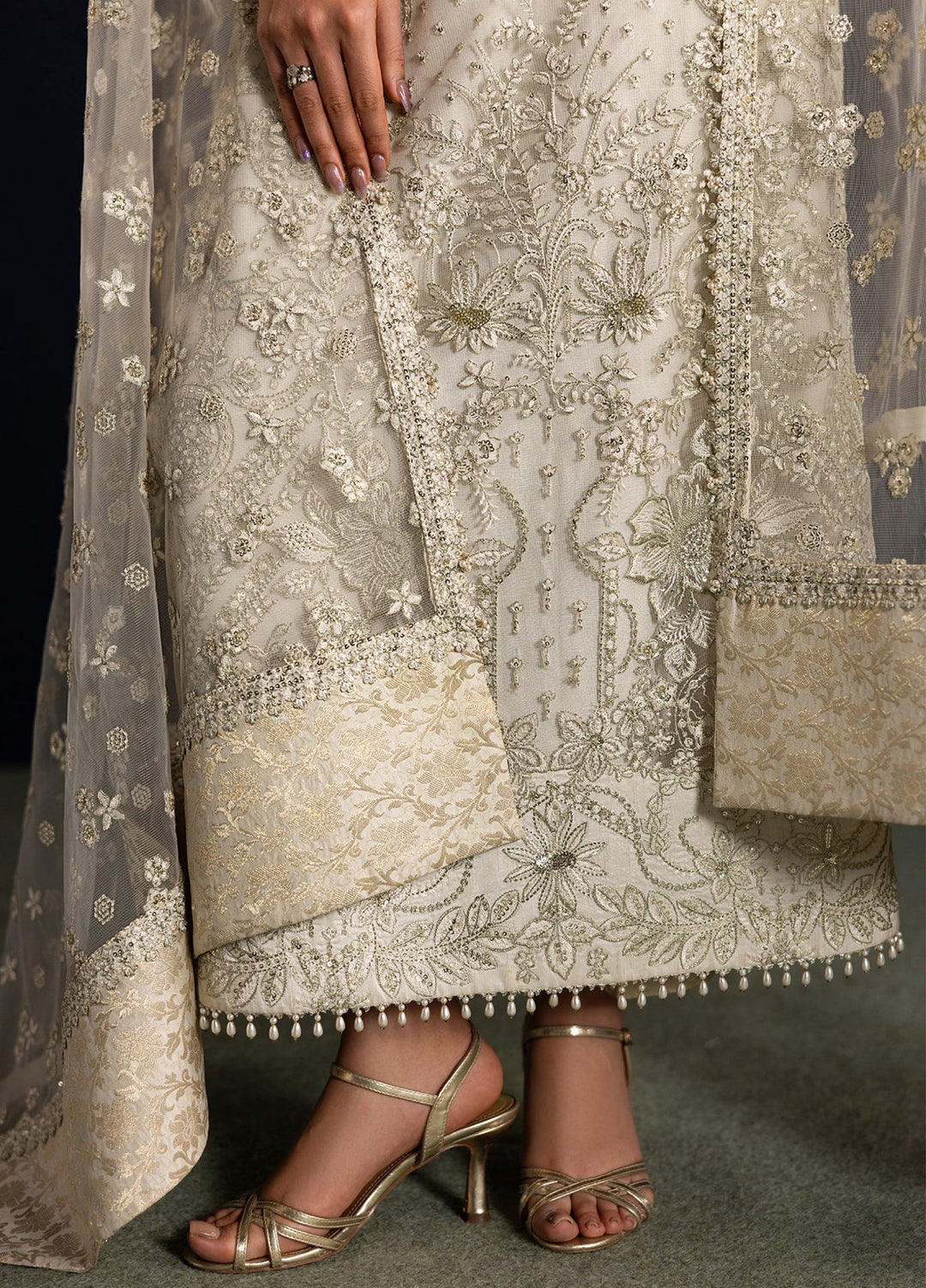 Chantelle by Baroque Unstitched Embroidered Net 3 Piece Suit UF-4448 - Festive Collection
