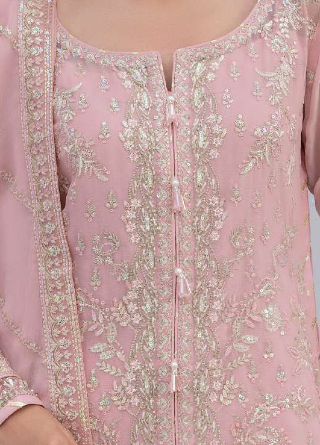 Maeri by Gulaal Unstitched Embroidered Chiffon 4 Piece Suit GL26UMC Perle D-44 - Festive Collection