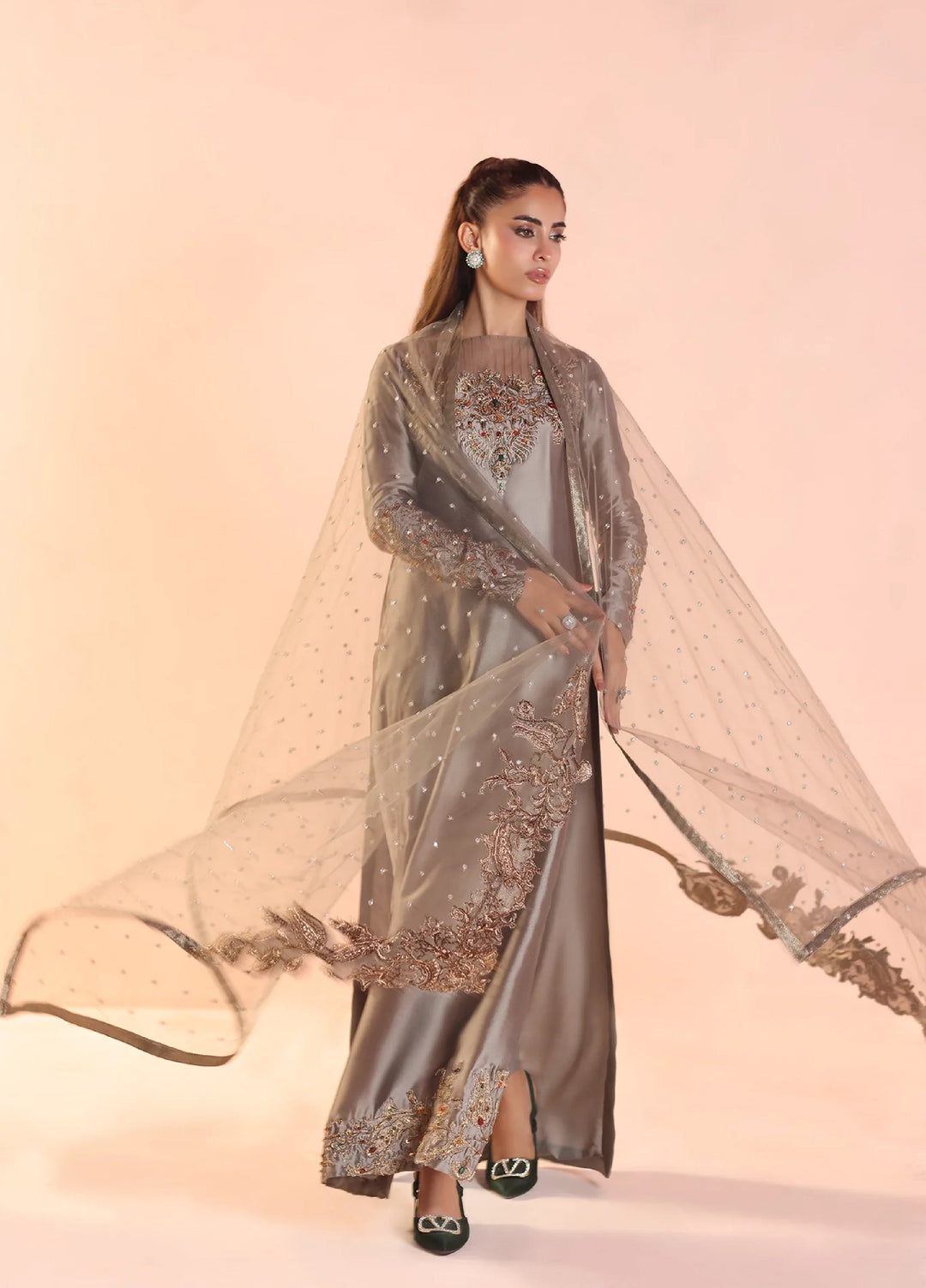 Eterna by Musferah Saad Pret Embroidered Tissue Silk 2 Piece Whispers of Opulence - Festive Collection