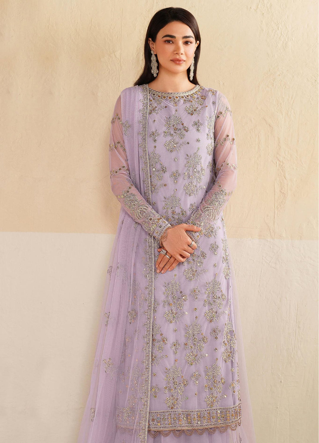 Roohi By Zarif Unstitched Formal Embroidered Net Suits 4 Piece ZR25UF RFE-04 Sirha - Formals Collection