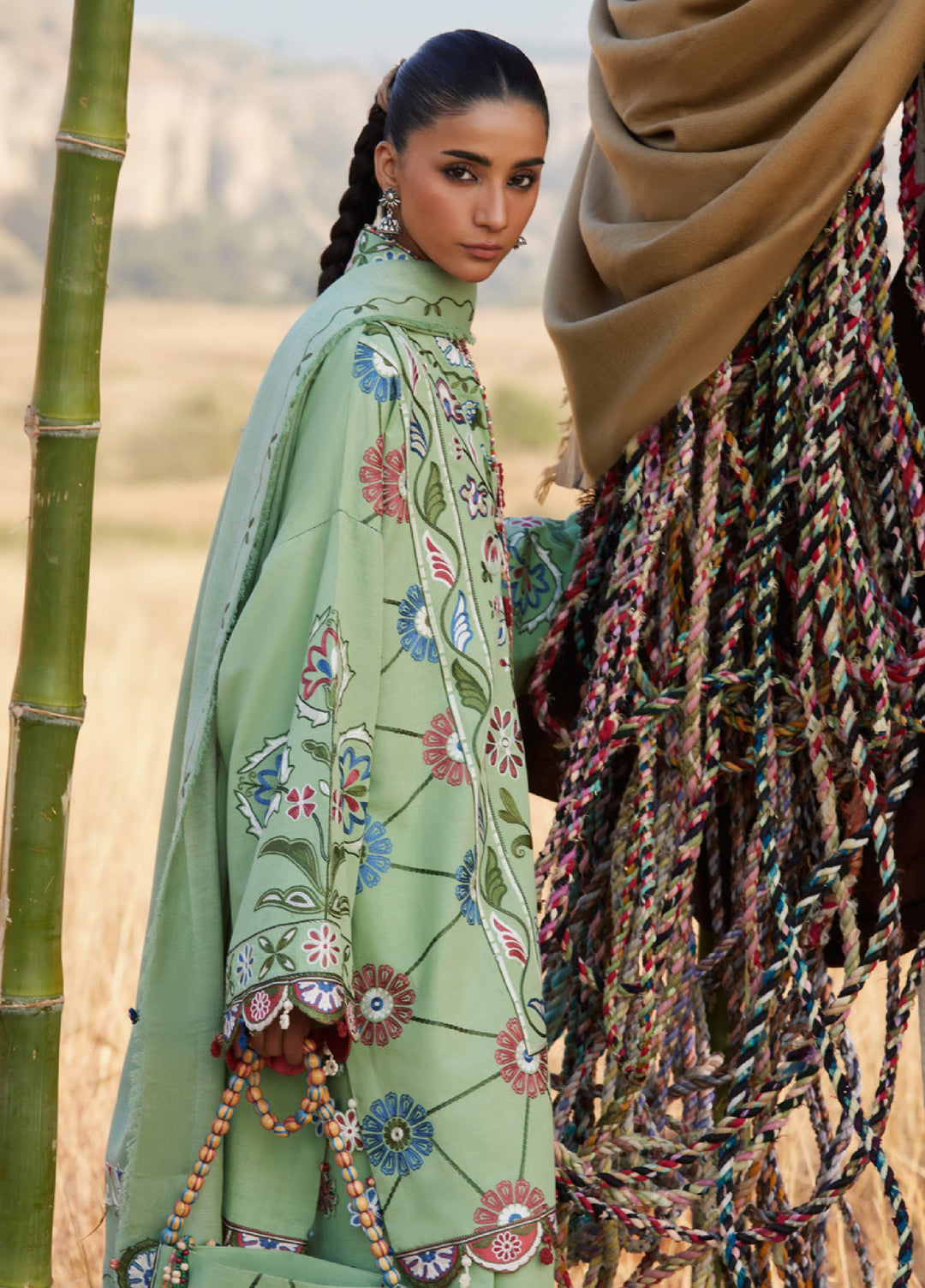 Zaha by Khadija Shah Unstitched Khaddar Embroidered Suits 3 Piece ZL25KW NARMEEN ZW25-03 - Winter Collection