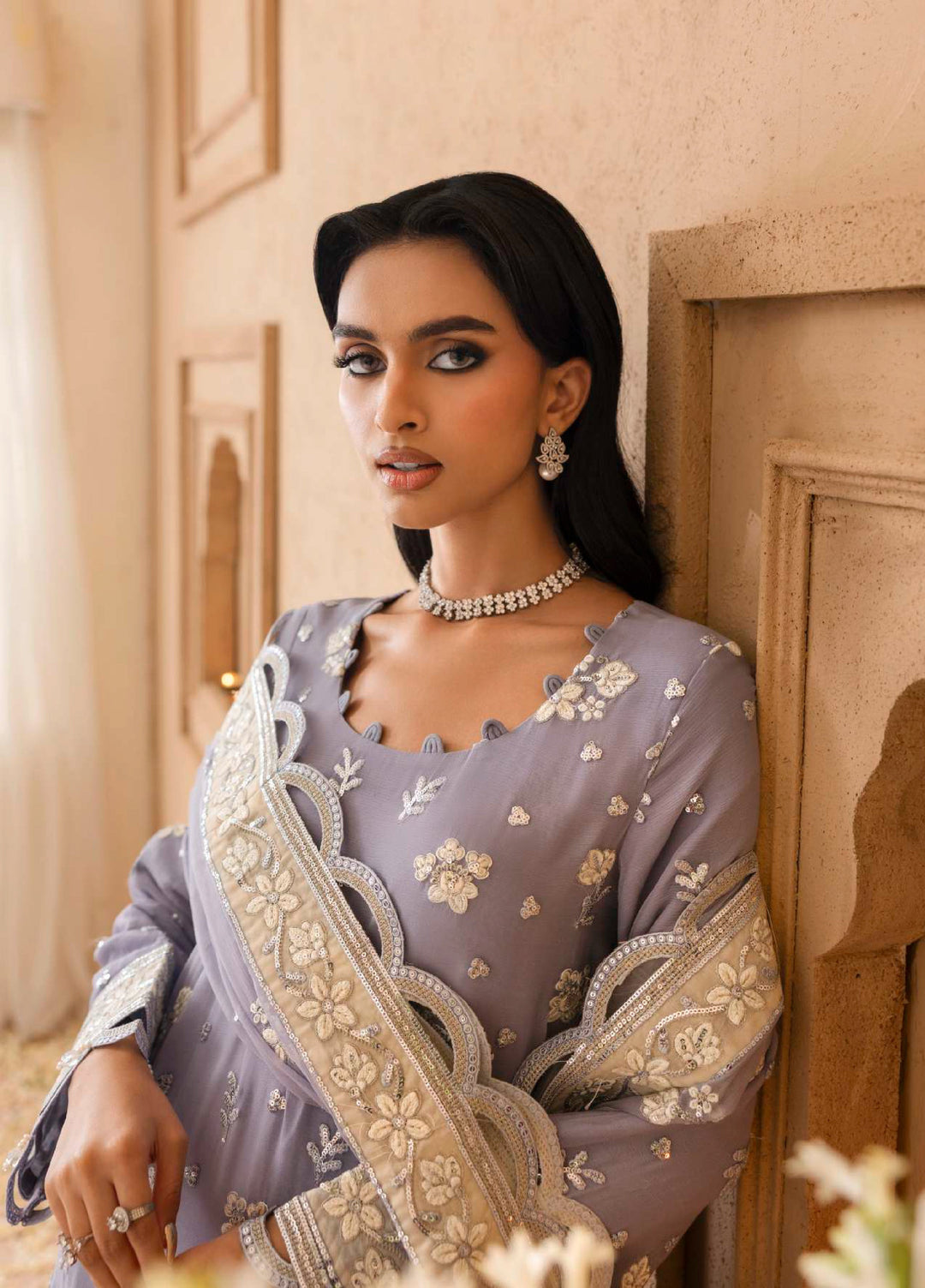 Shehrzadi by Emaan Adeel Unstitched Embroidered Chiffon 3 peice EA25SC Saharsh - Formals Collection