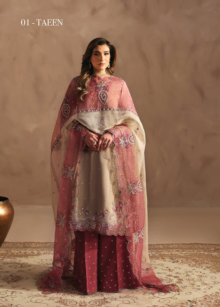 Neorah by Xenia Formals Unstitched Raw Silk Embroidered 3 Piece Suit XE26UN D-1  TAEEN - Festive Collection