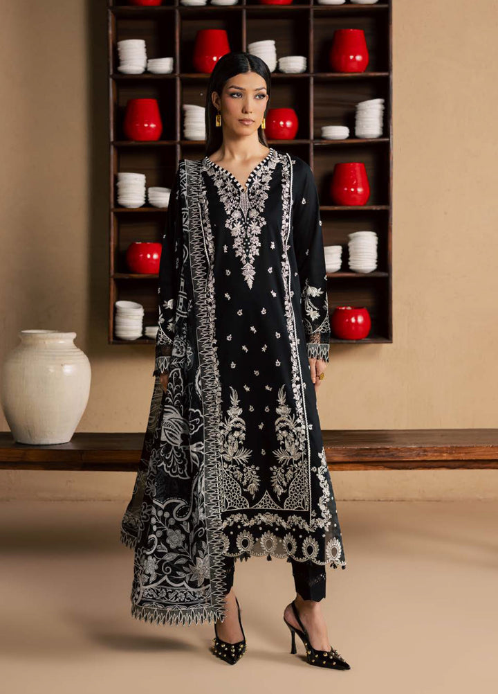 Koyal Monochrome by Nureh Unstitched Embroidered Lawn 3 Piece Suit NU26UKM NE-267 - Casual Collection