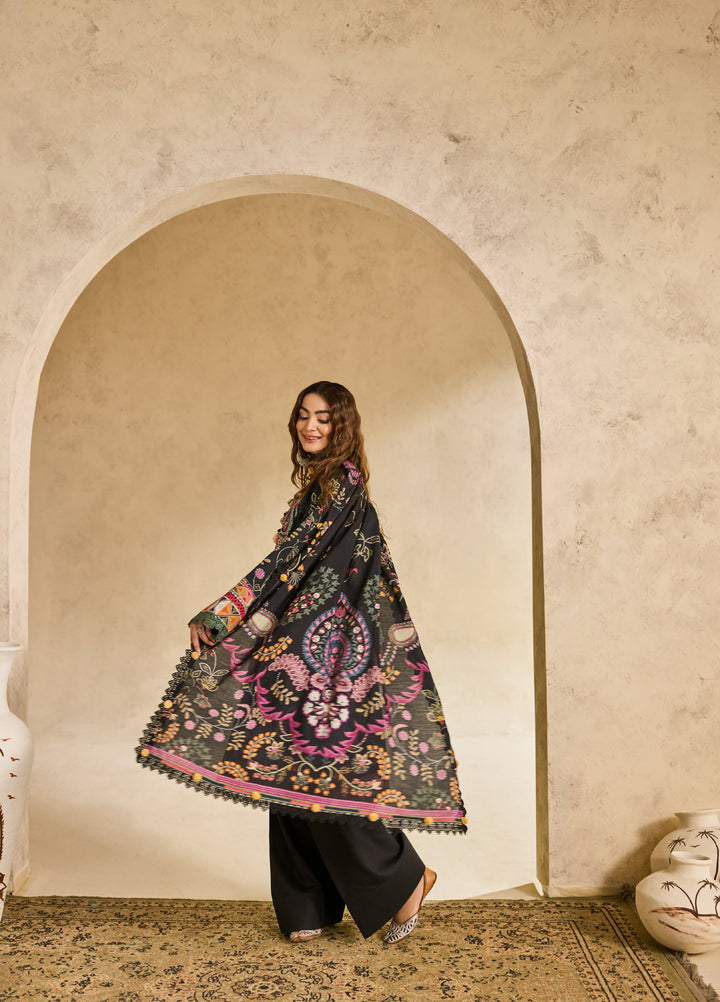 Zync by Florent One Nation Unstitched Khaddar Embroidered Suits 3 Piece FL25ON FL-2A - Winter Collection