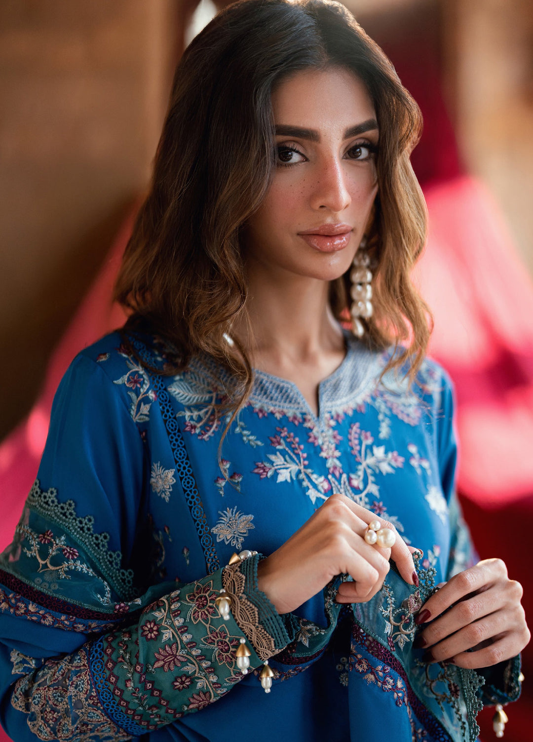 Shades Of Winter by Florent Unstitched Marina Twill Embroidered Suits 3 Piece FL25SW FL-3B - Winter Collection