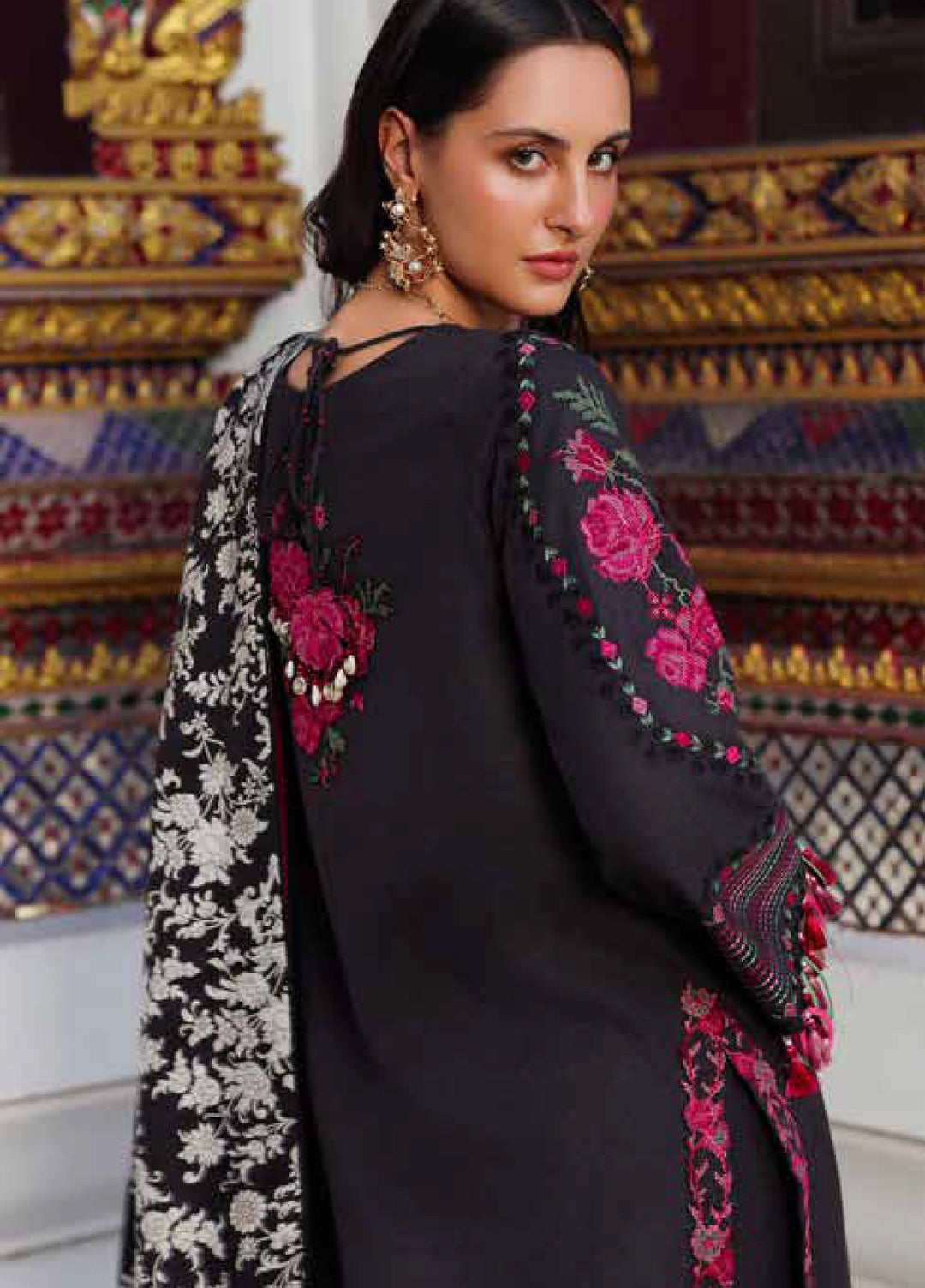 Poshima by Charizma Embroidered Peach Leather Suits Unstitched 3 Piece CZ25PW PSW5-05 - Winter Collection