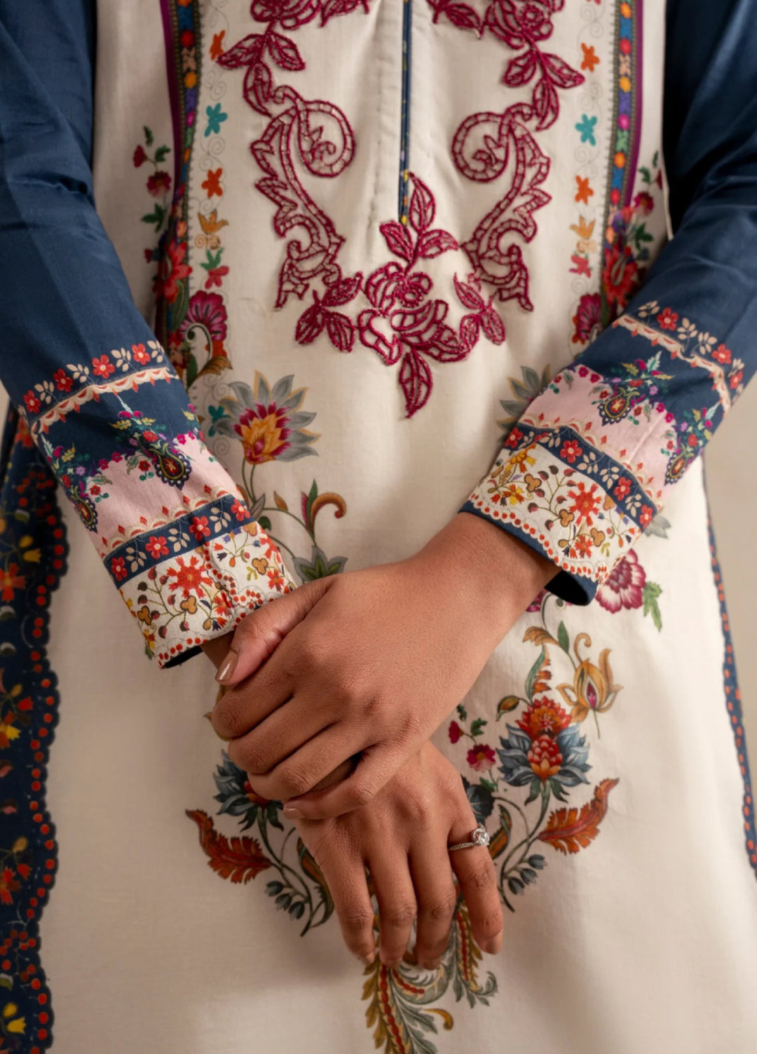 Meraki by Asifa and Nabeel Unstitched Embroidered Lawn 3 Pcs Suit AN26UM MSSL-10 Saffron Soul - Summer