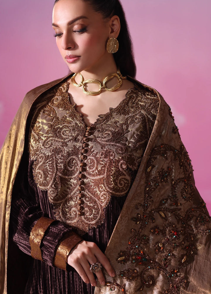 Mount Olypus by Musferah Saad Pret Embroidered Velvet 2 Piece Bronze Legacy - Festive Collection