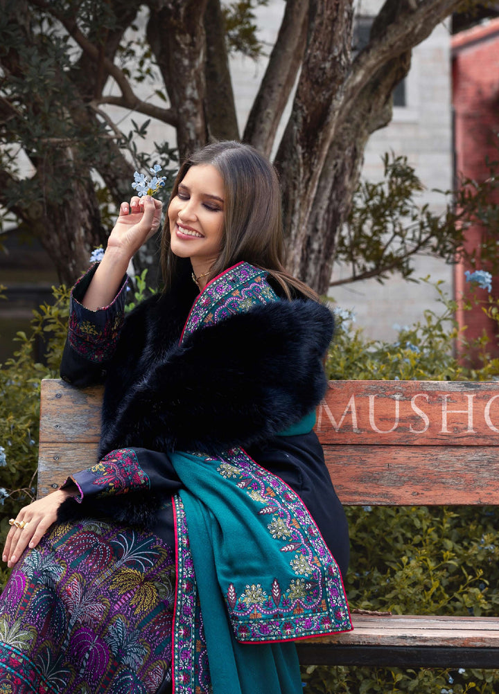 Mushq Broadway Under the Tuscan Sun Embroidered Viscose Suits Unstitched 3 Piece MQ25BT D-09 Radiant Solitude - Winter Collection