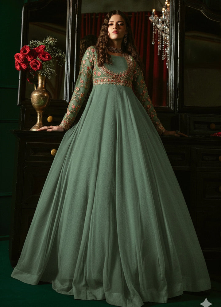 Aura by Haniumaimaz RTW Embroidered Chiffon 2 Piece Suit HUM26RCA AROOSHA - Festive Collection
