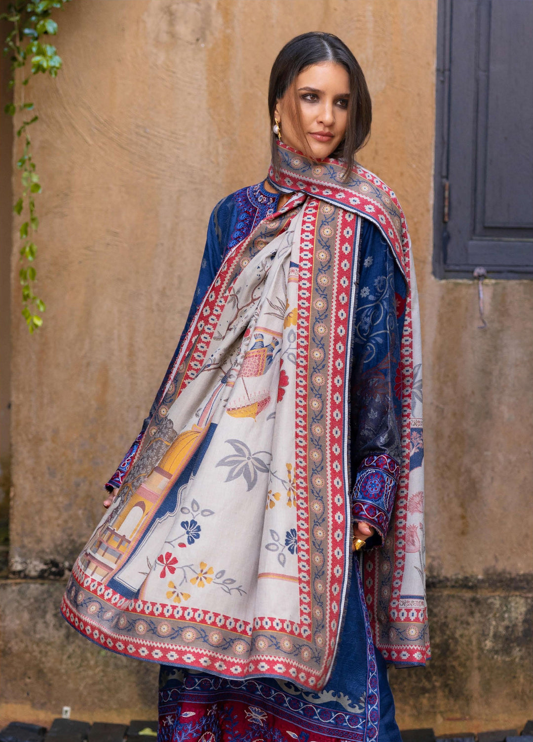 Mushq Broadway Under the Tuscan Sun Embroidered Viscose Suits Unstitched 3 Piece MQ25BT D-02 Sunset Promise - Winter Collection