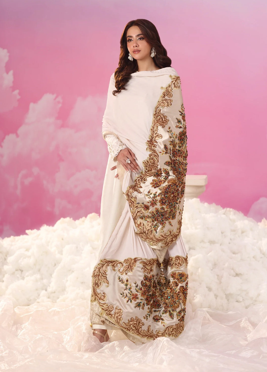 Mount Olypus by Musferah Saad Pret Embroidered Tissue Silk 2 Piece Iris Radiance - Festive Collection