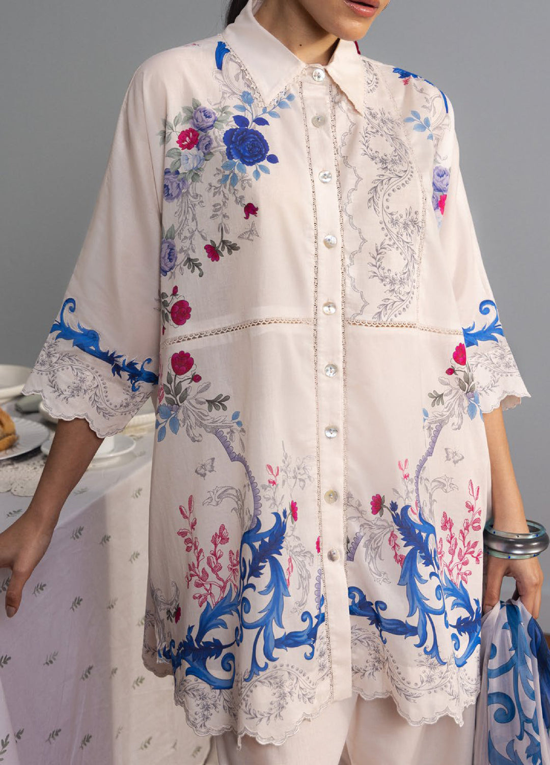 Coco by Zara Shahjahan Unstitched Printed Lawn 3 Piece Suit CZS26ULV REI-9A - Summer Collection