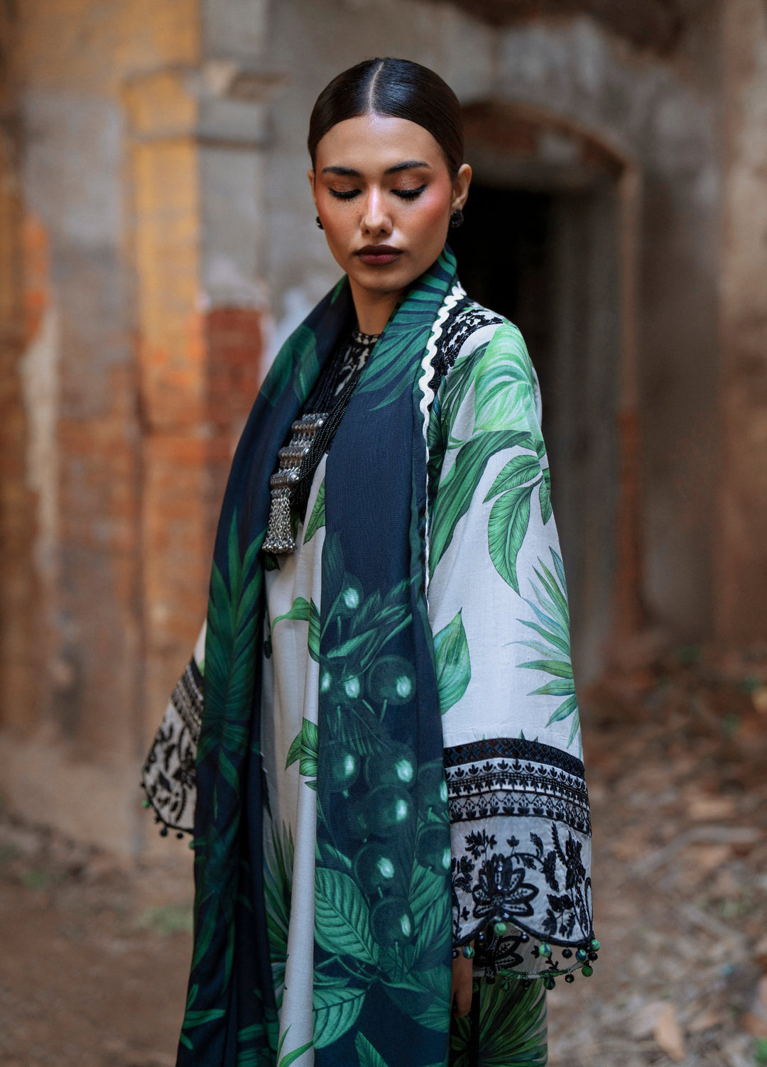 AJR Sard Shaam Embroidered Unstitched Linen Suits 3 Piece AJR25SS AJRW-02 GULBAHAR - Winter Collection