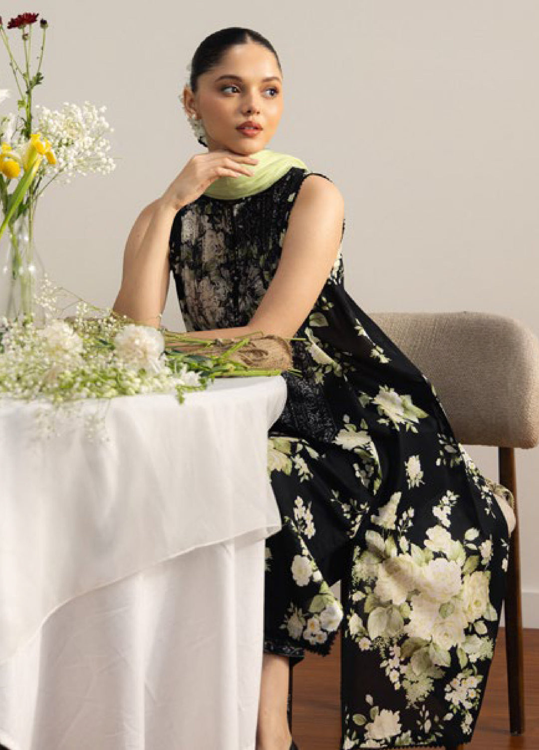Coco by Zara Shahjahan Unstitched Printed Lawn 3 Piece Suit CZS26ULV HARU-1B - Summer Collection