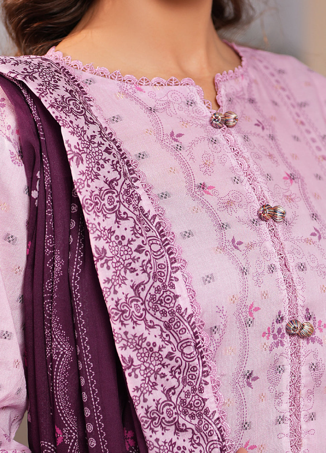 Regalia Textile Unstitched Printed Jacquard Lawn 3 Piece Suit RG26PUJL D-1 - Summer Collection