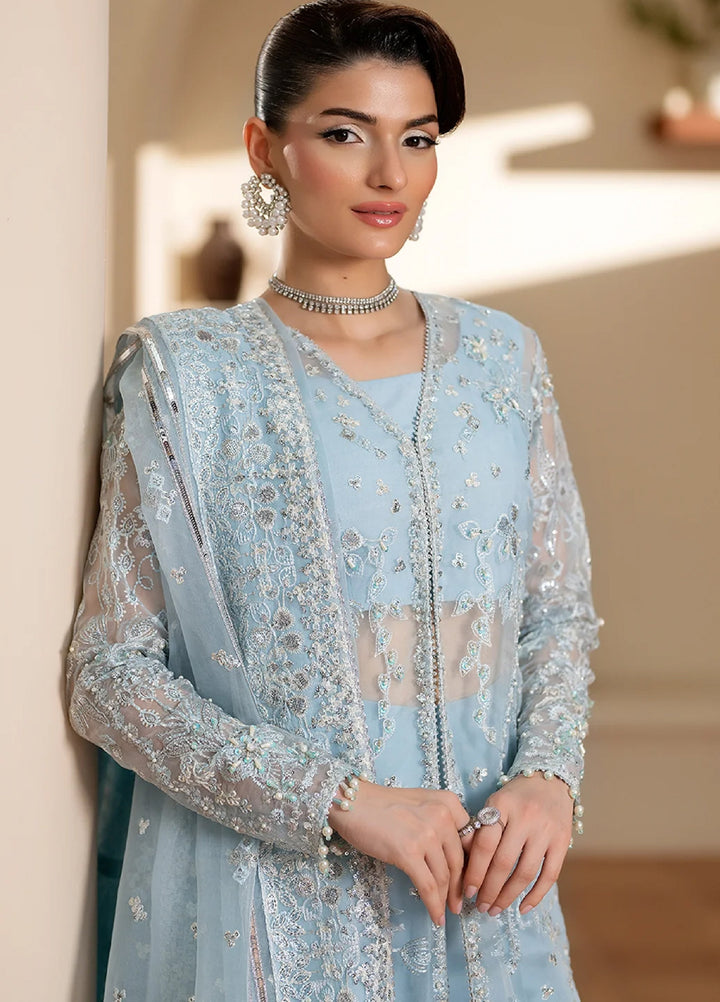 Yashfa Unstitched Hand Work Organza 4 Piece Suit ZINNIA - Festive Collection