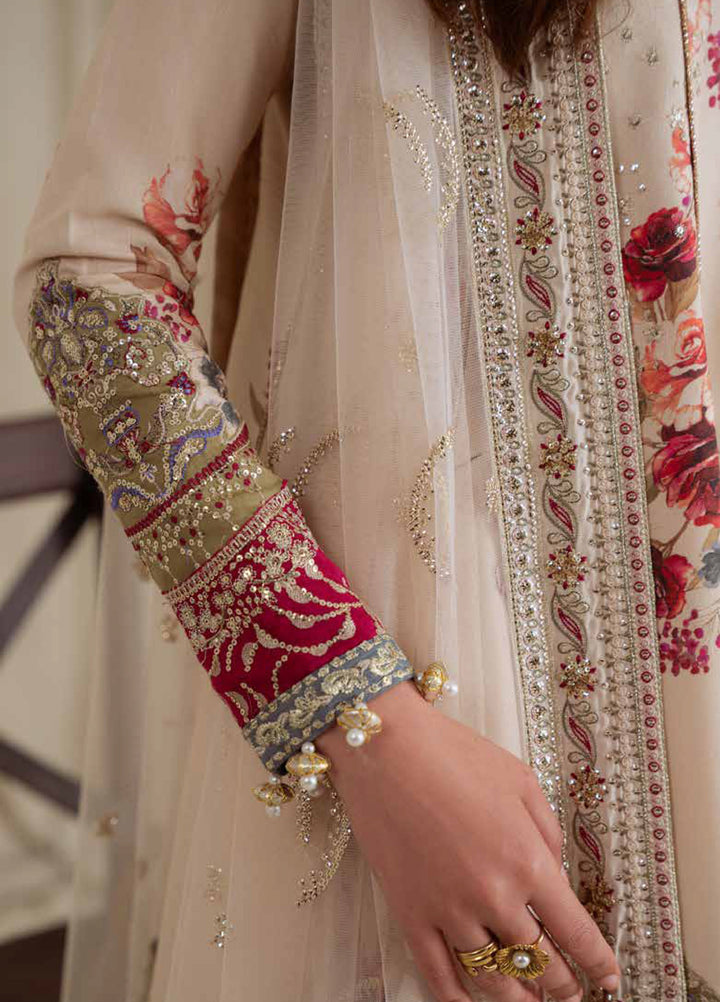Omara By Nureh Unstitched Embroidered Raw Silk 3 Piece Suit NU26OUF NEL- 93 - Festive Collection