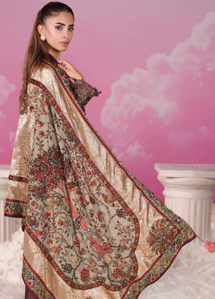 Mount Olypus by Musferah Saad Pret Embroidered Tissue Silk 2 Piece Aurora Rose - Festive Collection