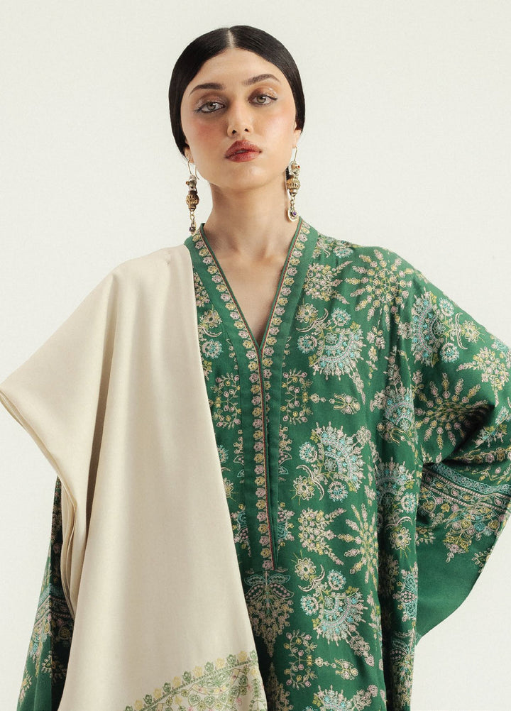 Zara Shahjahan Unstitched Winter Marina Embroidered Suits 3 Piece CZS25WC D8-Ruhaab - Winter Collection