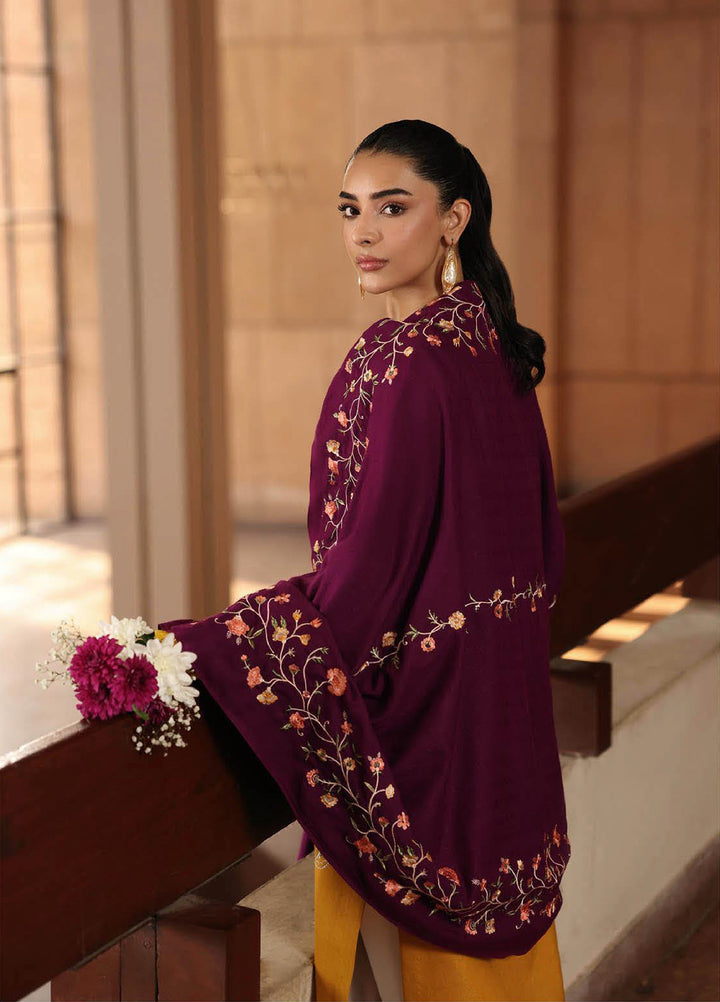 Rajbari Premium Unstitched Peach Winter Shawl Exclusive Embroidered Suits 3 Piece RB25PW D-3 - Winter Collection