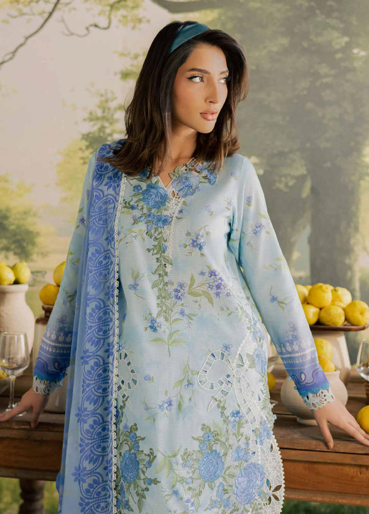 Bloom by Nureh Unstitched Embroidered Doria Lawn 3 Piece Suit NU26ULB BL-14 - Summer Collection