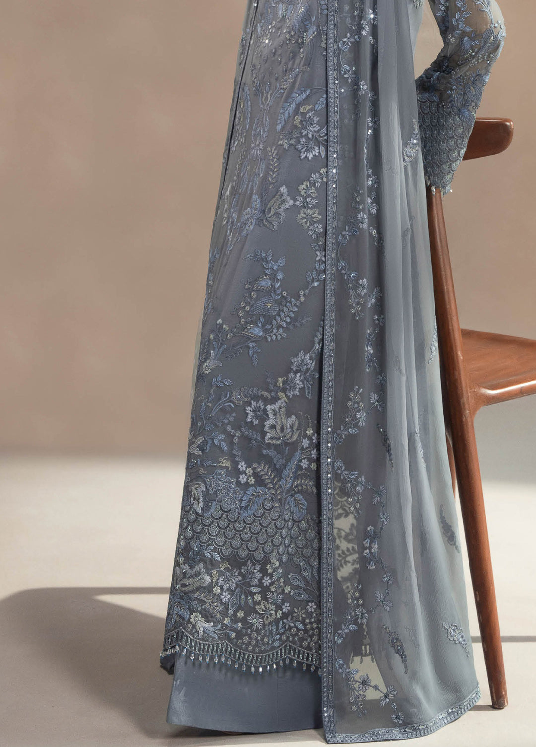 Afsanah by Lavish Premium Unstitched Chiffon Embroidered Suits 3 Piece LV25AC MOONLIT MIST-01 - Festive Collection