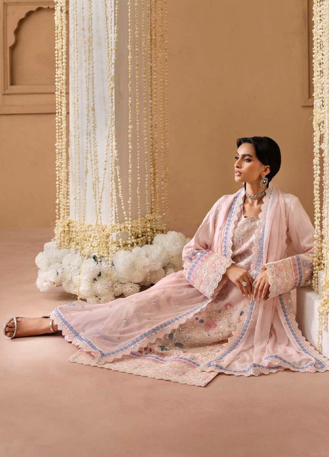 Shehrzadi by Emaan Adeel Unstitched Embroidered Chiffon 3 peice EA25SC Gulrez - Formals Collection