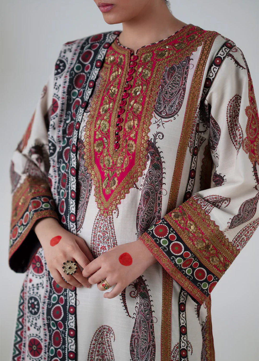 Noore by Freesia Unstitched Khaddar Embroidered Suits 3 Piece FRE25NW FSU-5678 Zohal - Winter Collection