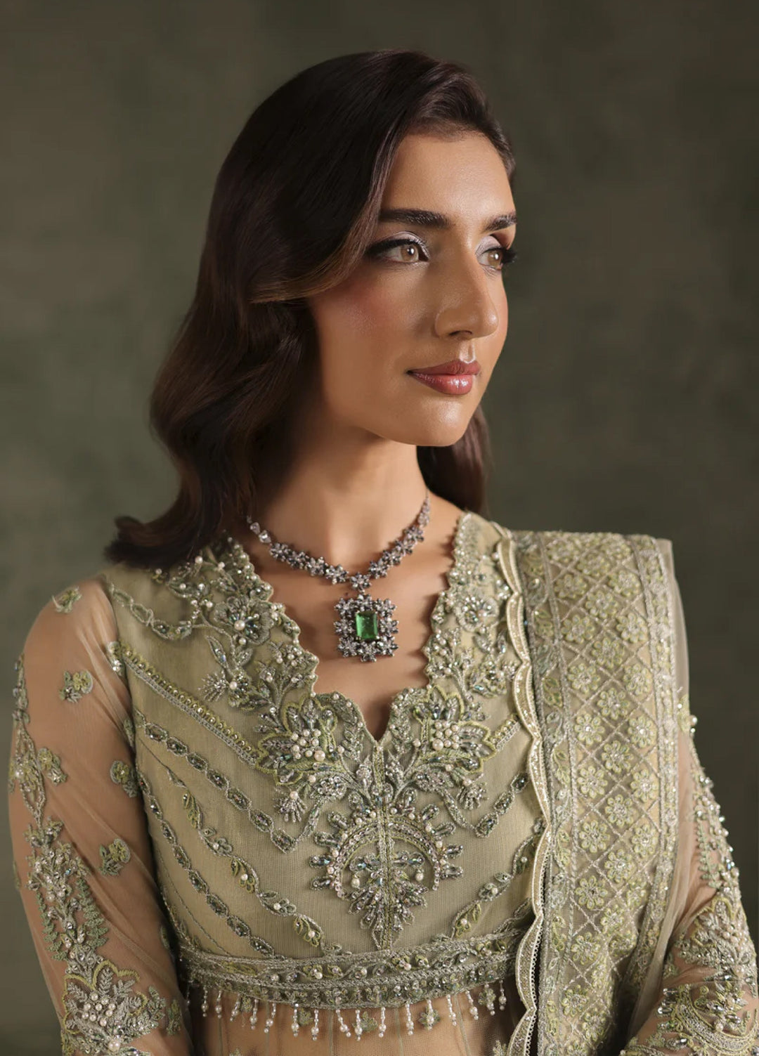 Esmeree by Imran Ramzan Embroidered Unstitched Net 3 Piece Emeraude De Sauge - Formals Collection
