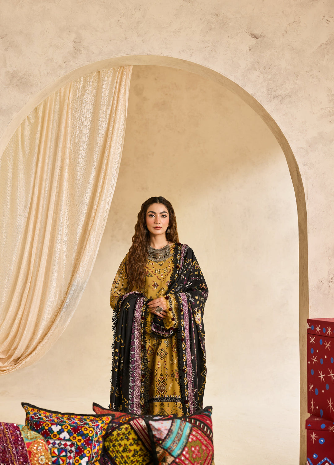Zync by Florent One Nation Unstitched Khaddar Embroidered Suits 3 Piece FL25ON FL-5A - Winter Collection