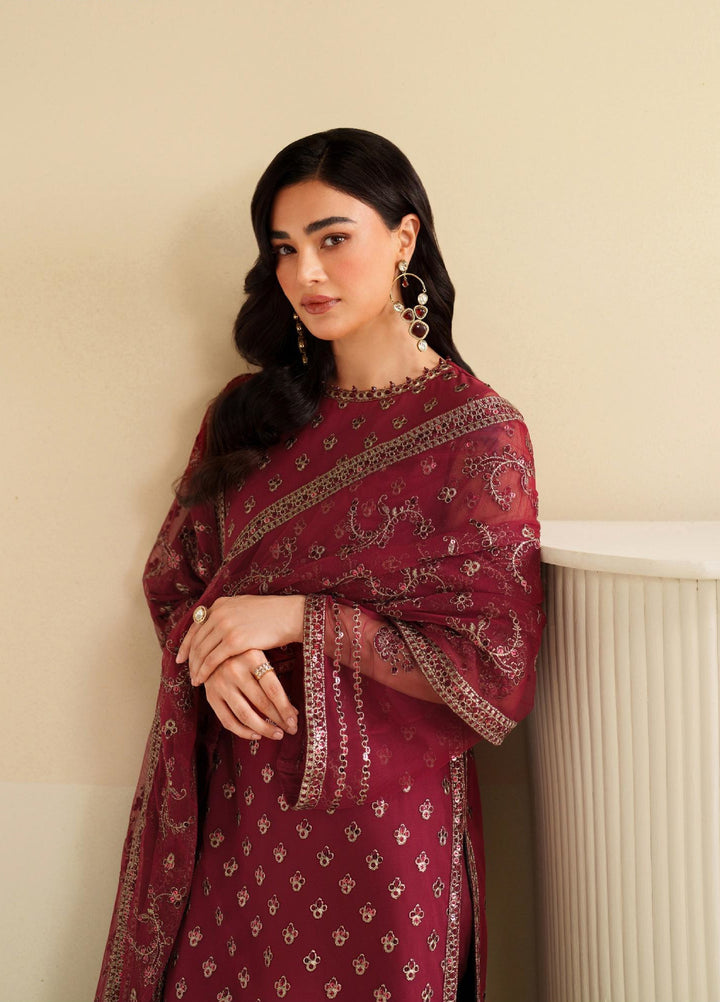 Roohi By Zarif Unstitched Formal Embroidered Net Suits 4 Piece ZR25UF RFE-03 Afrah - Formals Collection