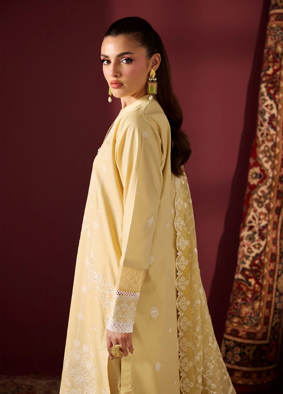Alizeh Fashion Unstitched Embroidered Lawn 3 Piece Suit AF26ULE AF-EL-7061-MELLOW - Summer Collection