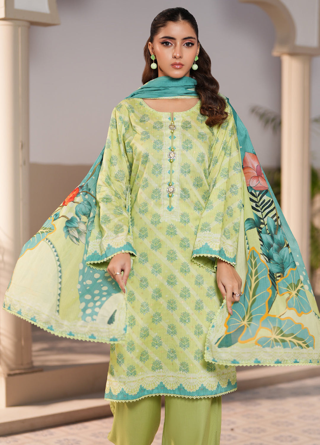 Regalia Textile Unstitched Printed Jacquard Lawn 3 Piece Suit RG26PUJL D-3 - Summer Collection